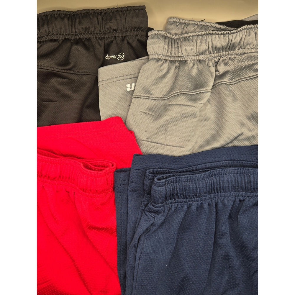 Mens Russell Athletic Mesh Shorts Bundle 4 Pairs Medium Black Blue Gray Red